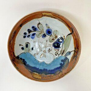 Ken Edwards Stoneware Pottery Plate Tonala Mexico 7"  Decorative White Bird